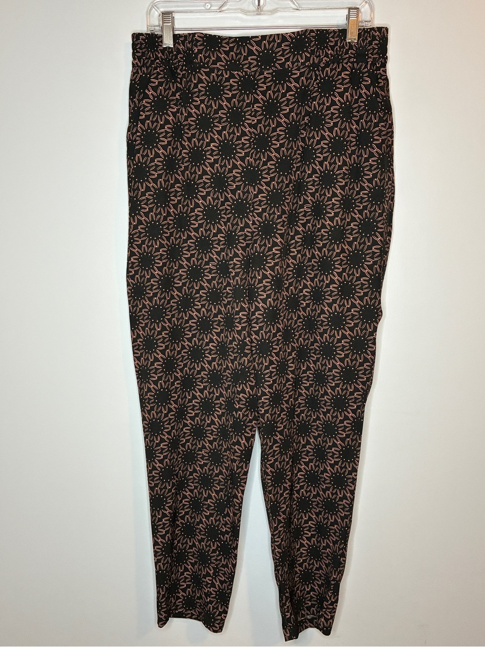 Joie Viscose Brown and Black Floral Motif Cropped Pants